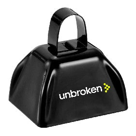 Black Unbroken bell with the Unbroken logo